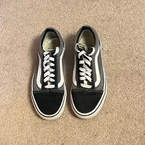 Grey and black skate old school vans size 5.5 W